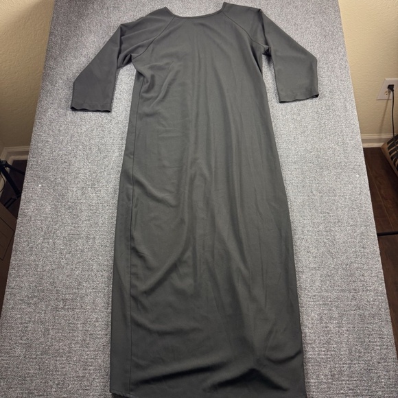 USHATAVA Maxi Dress Size Small Solid Black 3/4 Sleeve Minimalist - Picture 5 of 8